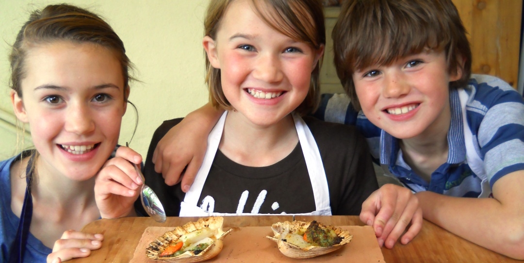 Young Chefs look happy with their scallops