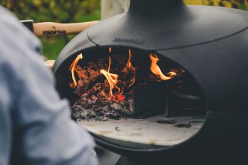 Getting the oven ready for woodfired chicken, ham & Leek pie