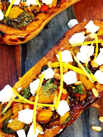 Stuffed Butternut Squash in the Wood Fired Oven