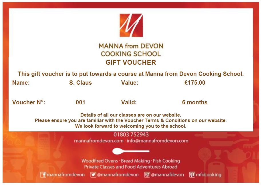 Cooking School Gift Voucher 