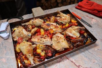 Chicken & Chorizo Traybake from the Woodfired Oven